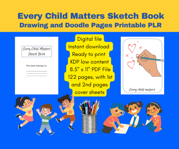 PLR Every Child Matters Sketch Book Printable