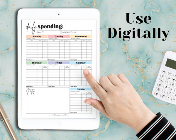 Daily & Weekly Spending Tracker Printables | Digital Download - Image 2