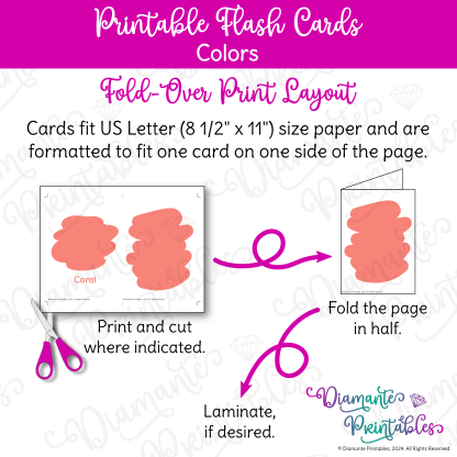 50 Printable Color Flash Cards | Educational English Color Cards for Preschool, Kindergarten, Montessori, ESL, and More - Image 3