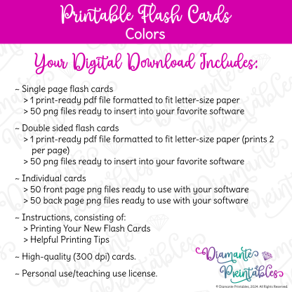 50 Printable Color Flash Cards | Educational English Color Cards for Preschool, Kindergarten, Montessori, ESL, and More - Image 7