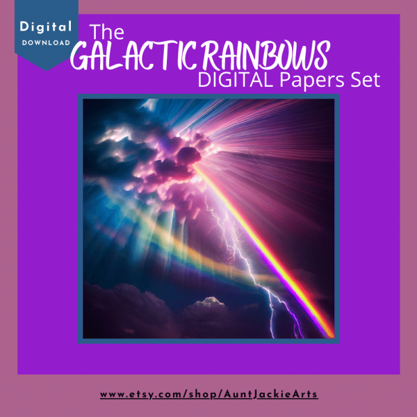 DIGITAL PAPER Bundle - Galactic Rainbow Digital Papers - Papers Pack of 12 - 12x12 - jpg png - 5000px Abstract Set 1 of 3 - Image 6