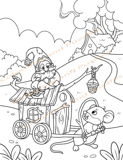 Children's Colouring book Gnomes printable digital download for kids colouring pages - Image 5