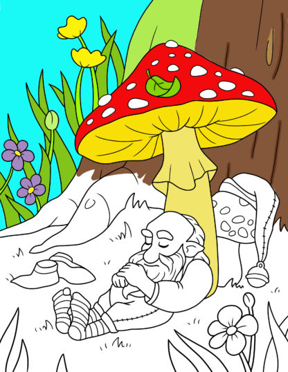 Children's Colouring book Gnomes printable digital download for kids colouring pages - Image 4