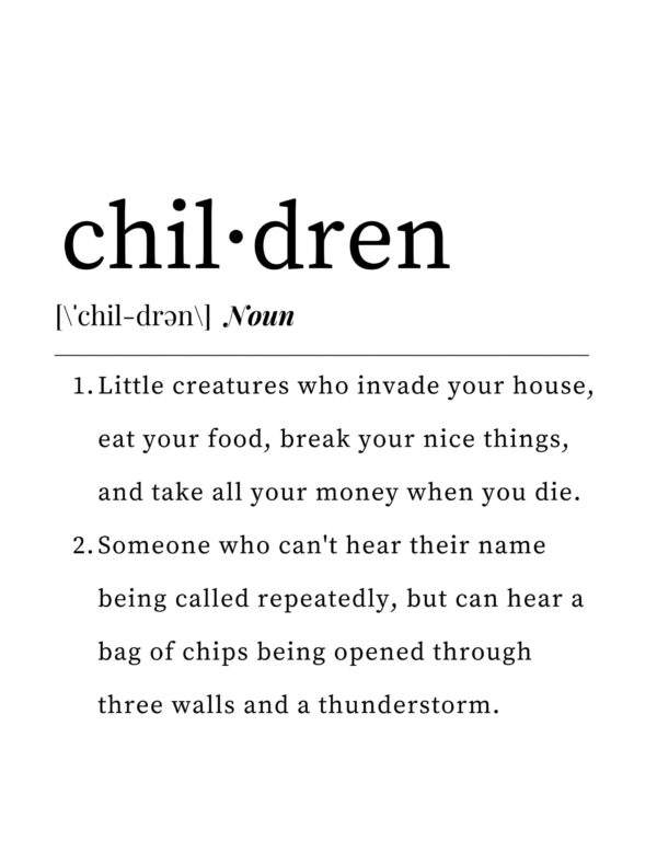 Funny Definition of Children Digital Print, Wall Art, PRINTABLE - Image 6