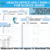 HEALTH OFFICE LOG, School Nurse Sign-in Sheet