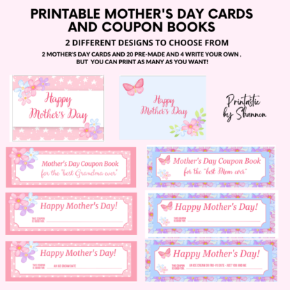 Printable Mother's Day Cards and Coupon Books - Mothers Day Gift