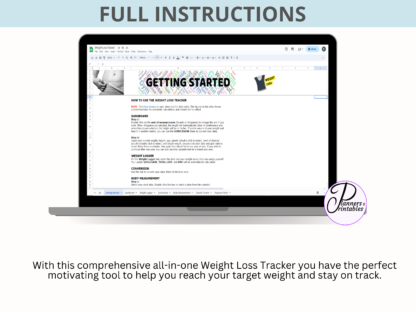 Easy all-in-one Weight Loss Tracker motivating tool to help you reach your target weight and stay on track Google sheets - Image 4