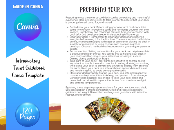 Tarot Guidebook, Canva Template, Canva Template, PLR, Card, Tarot CARD Guide, 120 Page Guidebook, US Letter, Tarot Template, Commercial Use - Image 5