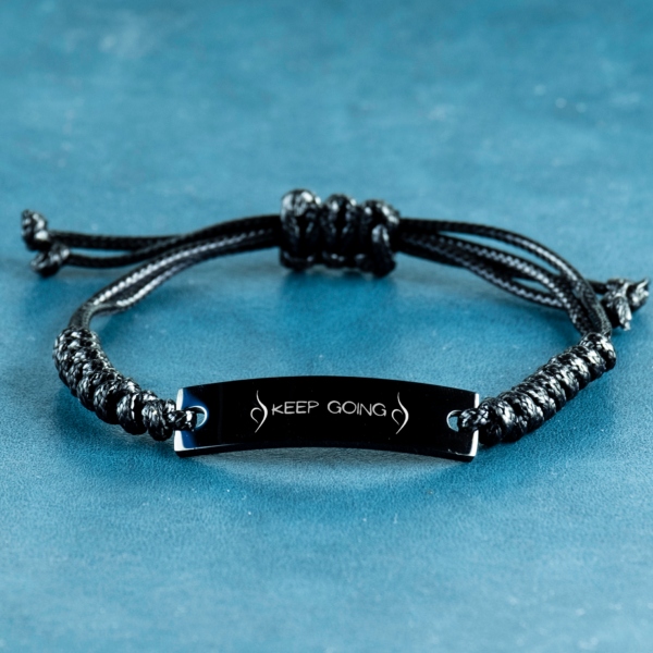 Keep Going Neda Symbol Don't give up Engraved Black Rope Bracelet Nedawalk - Image 3