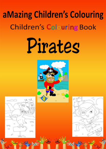 Children's Colouring book Pirates printable digital download for kids colouring pages