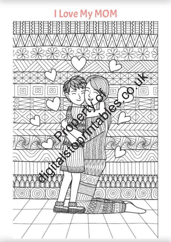 Love Coloring Pages in reprintable pdf format - Image 6