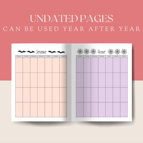 Undated Calendar Pages