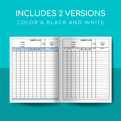 DIABETIC LOG for Health Office, School Nurse Form - Image 3