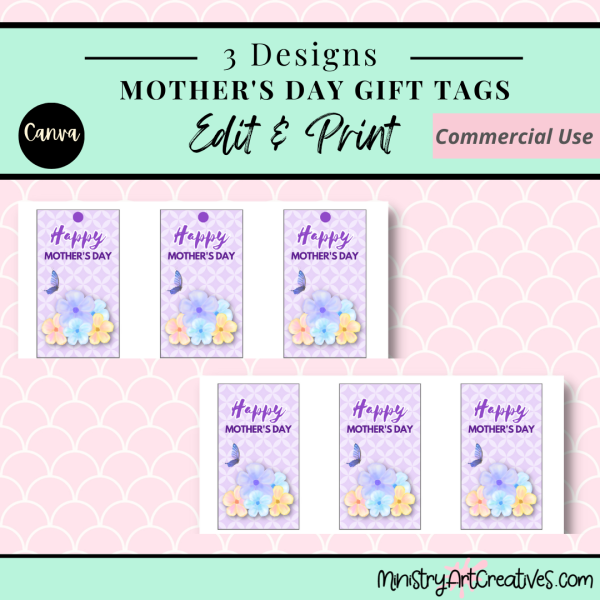 Mother's Day Printable Gift Tags - PDF & Canva Template - Image 3