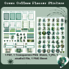 Green Goddess Digital Planner Stickers, Print, and Cut Stickers, Spiritual Stickers, 80+ Stickers, PNG and Transparent PNG Sticker Sheet, Digital Stickers, Digital Planner Stickers, Hunter Green - Image 3
