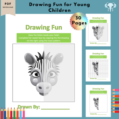 Complete the Faces with Leo, Ellie, Bobby, Zoey, and Tommy: A Drawing Activity Printable Pack for Kids - Image 2