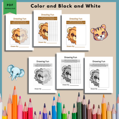 Complete the Faces with Leo, Ellie, Bobby, Zoey, and Tommy: A Drawing Activity Printable Pack for Kids - Image 9