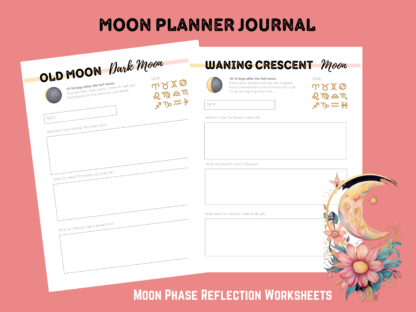 Moon Planner: Embrace Cosmic Wisdom and Manifest Magic, Moon Phases Planner, Moon Manifestation, Oracle Card Spread, Tarot, Mystical Moon - Image 6