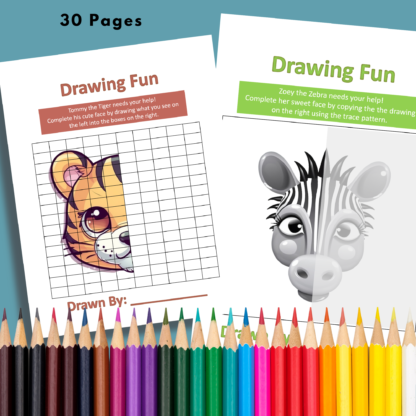 Complete the Faces with Leo, Ellie, Bobby, Zoey, and Tommy: A Drawing Activity Printable Pack for Kids - Image 7