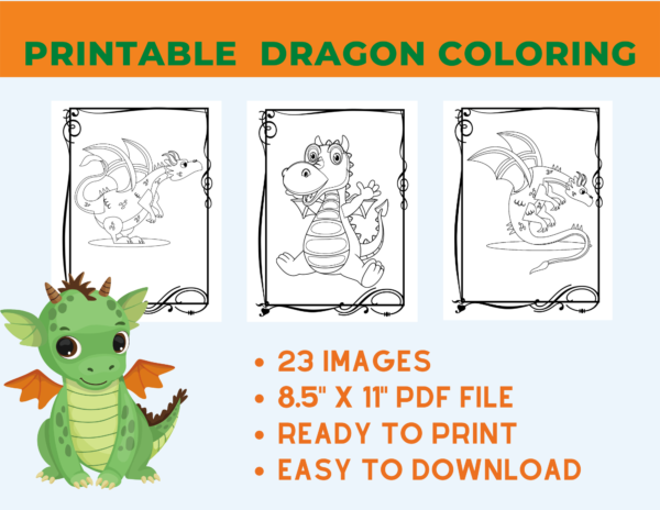 Printable Dragon Coloring Pages