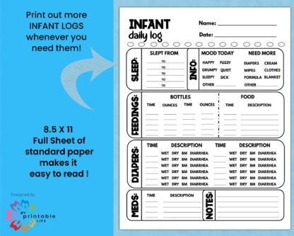 Infant Daily Log Printable Report Tracker - Image 3