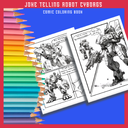 Robots Telling Jokes, Robot Cyborgs Coloring Book, Comic Coloring Book, Comic Strip Color, Robot Graphic Novel, Dad Jokes, Boys Coloring - Image 8