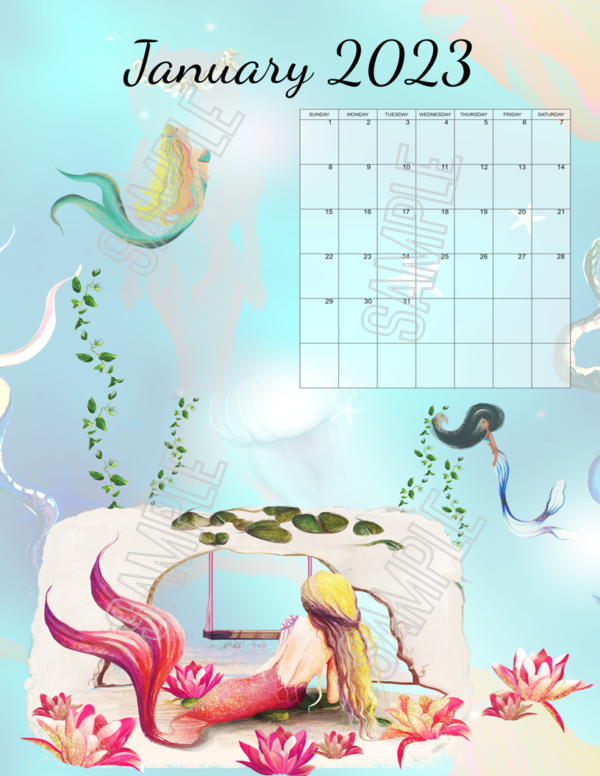 2023 Beautiful Mermaids Calendar Printable - Image 13