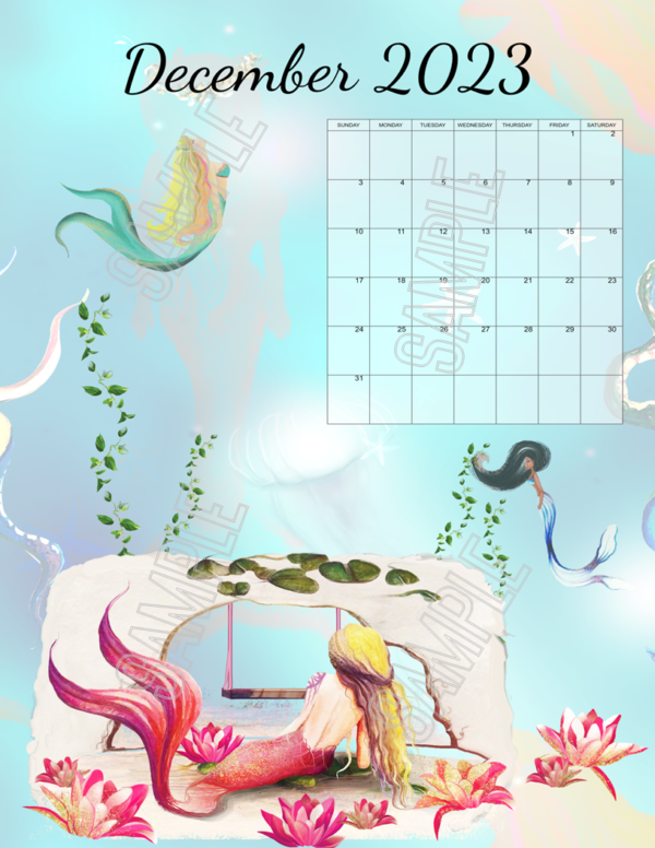 2023 Beautiful Mermaids Calendar Printable - Image 12