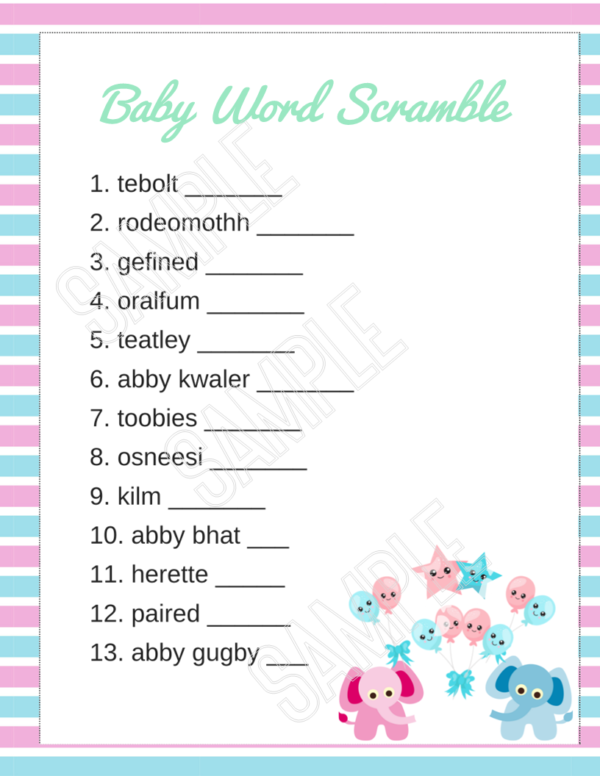 14 Reveal Baby Shower Games-Printables - Image 13