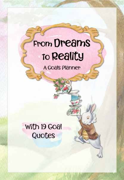 Alice in Wonderland themed Goal Planner 55 pages undated digital download print at home - Image 2