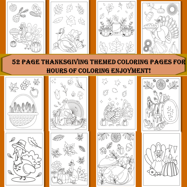 Thanksgiving Monogram Coloring Pages That Will Add Fun To Your Thankgiving Day Holiday - Image 4