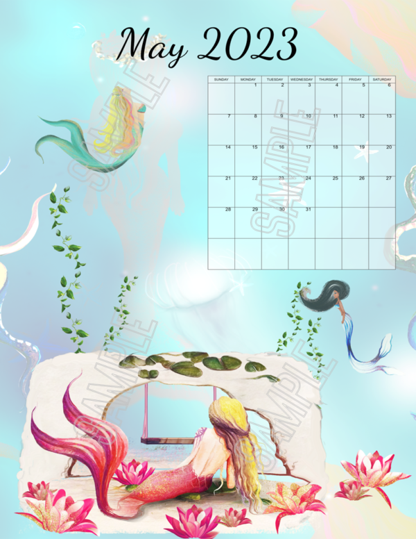 2023 Beautiful Mermaids Calendar Printable - Image 5