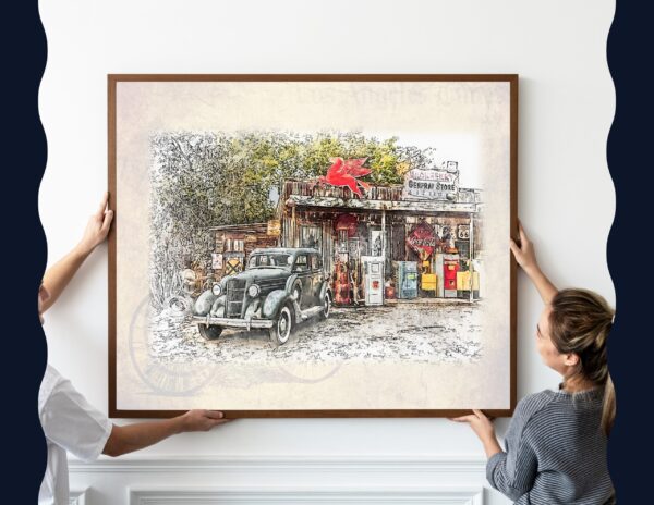 Vintage Classic Cars Digital Printable Wall Art Set-2 - Image 2