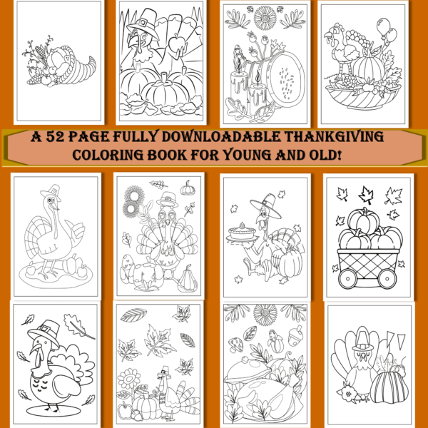 Thanksgiving Monogram Coloring Pages That Will Add Fun To Your Thankgiving Day Holiday - Image 2