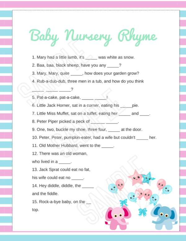 14 Reveal Baby Shower Games-Printables - Image 10