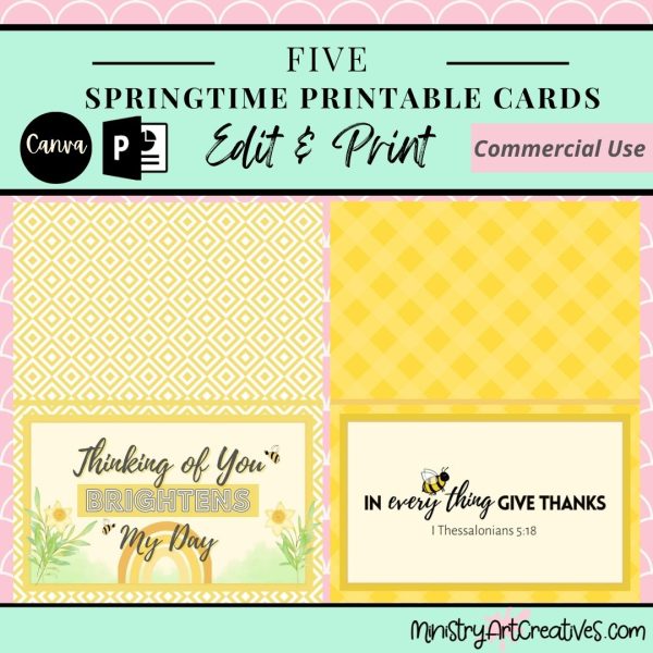 Springtime Printable Cards Canva Template - Image 4