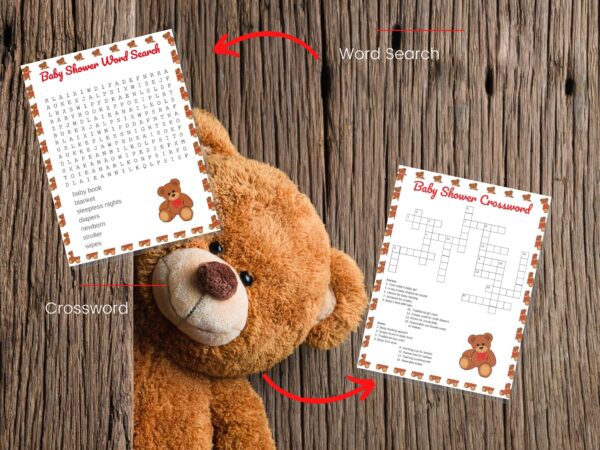 Teddy Bear Baby Shower Games Bundle - Image 2