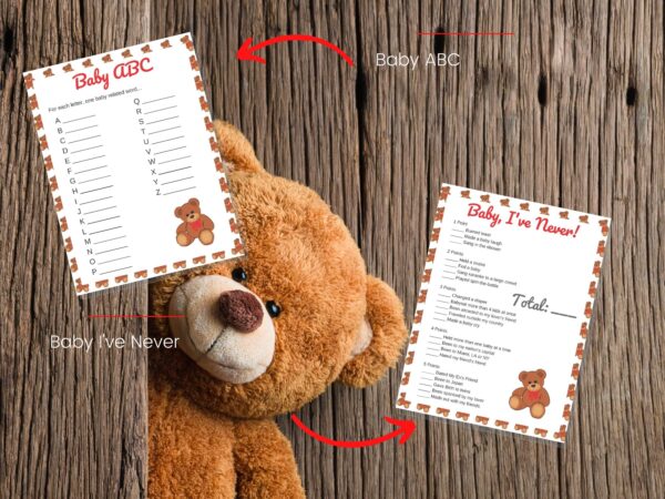 Teddy Bear Baby Shower Games Bundle - Image 4