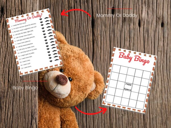 Teddy Bear Baby Shower Games Bundle - Image 7