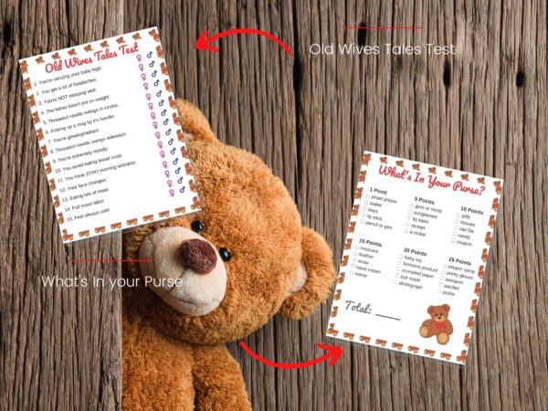 Teddy Bear Baby Shower Games Bundle - Image 8