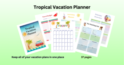 Tropical Vacation Planner Journal in Vivid Color