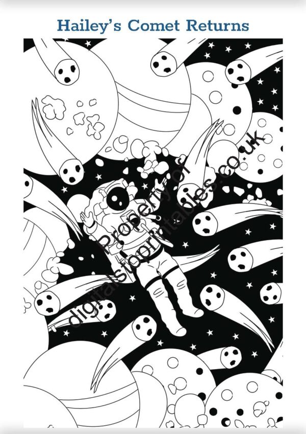 Universe Coloring Pages in reprintable pdf format - Image 6