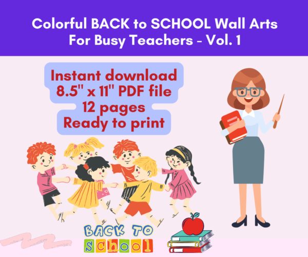 Printable Colorful Wall Arts for Busy Teachers Volume 1