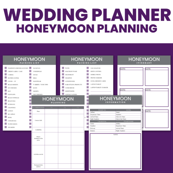 Wedding Planner honeymoon plan