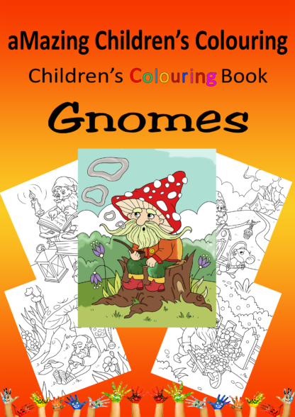 Children's Colouring book Gnomes printable digital download for kids colouring pages