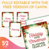 Holiday Planner Editable Canva Template | Commercial Use | A4 / US letter sizes | Holiday, event, gift giving, and secret santa planner - Image 4