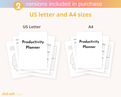 Productivity Planner Editable Canva Template | Commercial Use | Instant digital download | Fully customisable daily weekly monthly planners - Image 4