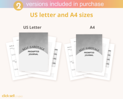 Self-Sabotage Workbook Editable Canva Template | Commercial Use | Instant digital download | Break the self-sabotage cycle - Image 2