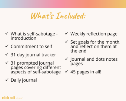 Self-Sabotage Workbook Editable Canva Template | Commercial Use | Instant digital download | Break the self-sabotage cycle - Image 4