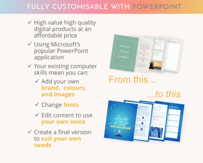 Soul Care Planner Editable Powerpoint Template | Commercial Use | Instant digital download | Fully customisable PLR planner and worksheets - Image 7